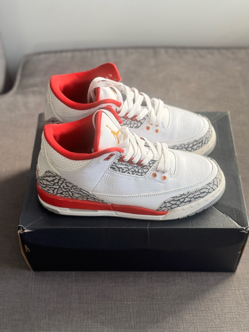 Jordan Kids Retro 3 Cardinal Red Size 6.5